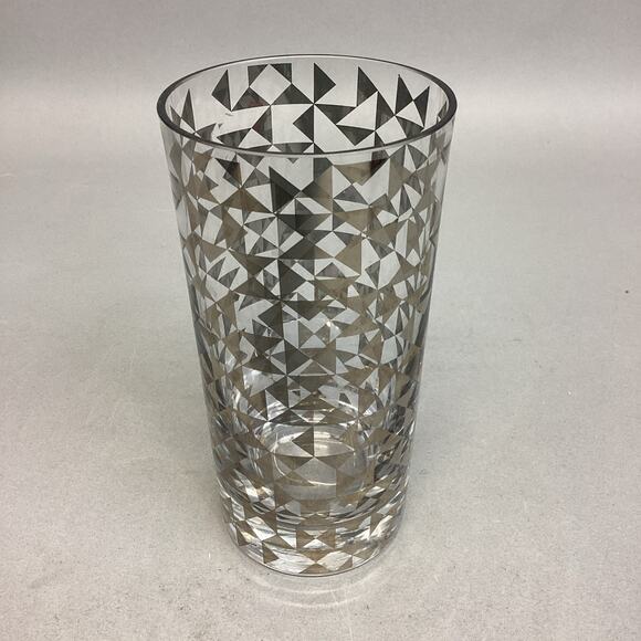 Dwell Studio Signed Glass Tumbler Or Vase - 6”H - Made In Poland - Picture 1 of 9